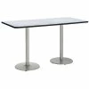 Budget 👍 KFI Furniture KFI Mode 42" X 84" Conference Table Grey Round Silver Base Bistro Height ❤️