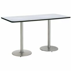 Budget 👍 KFI Furniture KFI Mode 42" X 84" Conference Table Grey Round Silver Base Bistro Height ❤️
