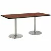 Cheap 🤩 KFI Furniture KFI Mode 42" X 84" Conference Table Mahogany Round Silver Base Standard Height 🎁