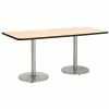 Brand new 👏 KFI Furniture KFI Mode 42" X 84" Conference Table Natural Round Silver Base Standard Height 🔥