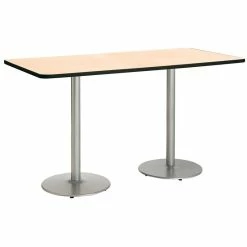Flash Sale ⌛ KFI Furniture KFI Mode 42" X 84" Conference Table Natural Round Silver Base Bistro Height 👏 -Guest Chairs Sales 2281568 1 L