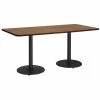 Outlet 🧨 KFI Furniture KFI Mode 42" X 96" Conference Table Cherry Round Black Base Standard Height 🛒