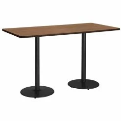 Best reviews of ⭐ KFI Furniture KFI Mode 42" X 96" Conference Table Cherry Round Black Base Bistro Height 🎉 -Guest Chairs Sales 2281582 1 L