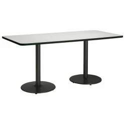 Brand new ✨ KFI Furniture KFI Mode 42" X 96" Conference Table With Linen Round Black Base Bistro Height 🔔 -Guest Chairs Sales 2281584 1 L
