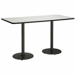 Deals 👍 KFI Furniture KFI Mode 42" X 96" Conference Table Linen Round Black Base Bistro Height 🎁 -Guest Chairs Sales 2281585 1 L