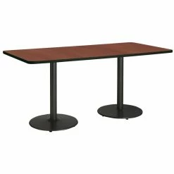 Discount ✔️ KFI Furniture KFI Mode 42" X 96" Conference Table Mahogany Round Black Base Standard Height ✔️ -Guest Chairs Sales 2281592 1 L