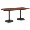 Discount ✔️ KFI Furniture KFI Mode 42" X 96" Conference Table Mahogany Round Black Base Standard Height ✔️