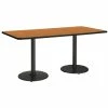 Wholesale ✨ KFI Furniture KFI Mode 42" X 96" Conference Table Oak Round Black Base Standard Height 🔔