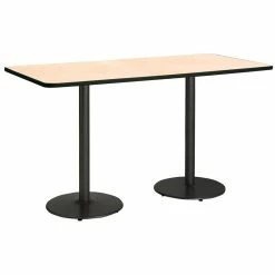 Best reviews of 🔥 KFI Furniture KFI Mode 42" X 96" Conference Table Natural Round Black Base Bistro Height 🔔 -Guest Chairs Sales 2281600 1 L