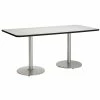 Promo 😍 KFI Furniture KFI Mode 42" X 96" Conference Table Linen Round Silver Base Standard Height 🤩