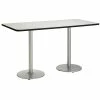 Best Pirce 😍 KFI Furniture KFI Mode 42" X 96" Conference Table Linen Round Silver Base Bistro Height 🧨