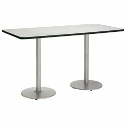 Best Pirce 😍 KFI Furniture KFI Mode 42" X 96" Conference Table Linen Round Silver Base Bistro Height 🧨