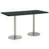 Flash Sale ⌛ KFI Furniture KFI Mode 42" X 72" Conference Table Graphite Round Silver Base Bistro Height 🌟