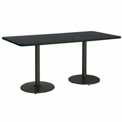 Discount 💯 KFI Furniture KFI Mode 42" X 96" Conference Table Graphite Round Black Base Standard Height 🧨