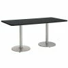 Flash Sale ⌛ KFI Furniture KFI Mode 42" X 96" Conference Table Graphite Round Silver Base Standard Height ✔️