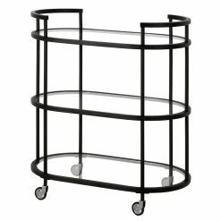 Promo 💯 Henn&Hart 30" Blackened Bronze Metal/Glass Bar Cart 👍 -Guest Chairs Sales 2291643 4 L