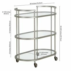 Flash Sale ๐ฅ Henn&Hart 30" Satin Nickel Finish Metal/Glass Bar Cart โค๏ธ 14 Flash Sale ๐ฅ Henn&Hart 30" Satin Nickel Finish Metal/Glass Bar Cart โค๏ธ -Guest Chairs Sales 2291645 6 L