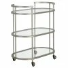 Flash Sale 🔥 Henn&Hart 30" Satin Nickel Finish Metal/Glass Bar Cart ❤️
