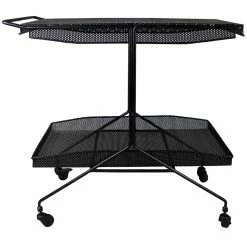 Buy 🛒 Moti Sheridan Pierce Bar Cart Trolley In Black Metal 🧨 -Guest Chairs Sales 2291659 8 L