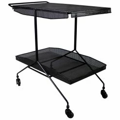 Buy 🛒 Moti Sheridan Pierce Bar Cart Trolley In Black Metal 🧨