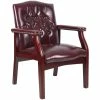 Brand new ✨ Bowery Hill Traditional Faux Leather Tufted Guest Chair In Oxblood 🥰