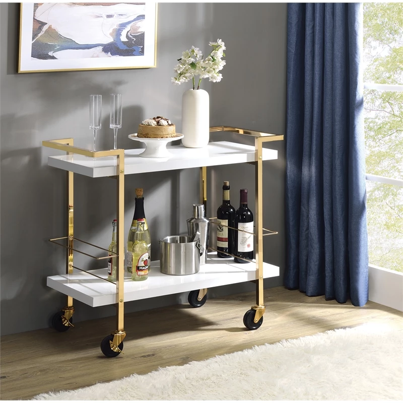 Best Pirce ๐ OS Home And Office Furniture Alios Serving Cart With White Gold Frame ๐ฅ 2 Best Pirce ๐ OS Home And Office Furniture Alios Serving Cart With White Gold Frame ๐ฅ - Image 2