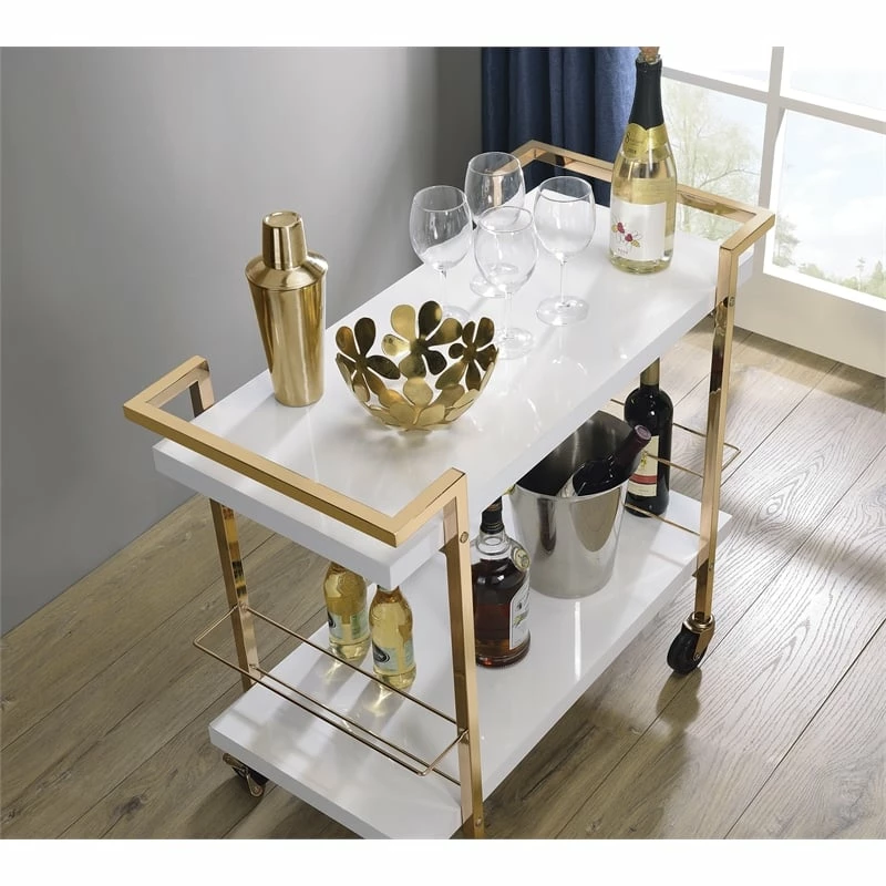 Best Pirce ๐ OS Home And Office Furniture Alios Serving Cart With White Gold Frame ๐ฅ 4 Best Pirce ๐ OS Home And Office Furniture Alios Serving Cart With White Gold Frame ๐ฅ - Image 4