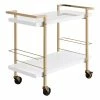 Best Pirce 🌟 OS Home And Office Furniture Alios Serving Cart With White Gold Frame 🔥