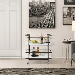 Budget π Studio Designs Home Keystone 2-Tier Metal Bar Cart In Black And White 𧨠13 Budget π Studio Designs Home Keystone 2-Tier Metal Bar Cart In Black And White 𧨠-Guest Chairs Sales 2295735 1 L