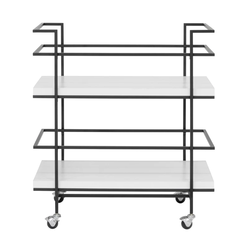 Budget π Studio Designs Home Keystone 2-Tier Metal Bar Cart In Black And White 𧨠7 Budget π Studio Designs Home Keystone 2-Tier Metal Bar Cart In Black And White 𧨠- Image 7