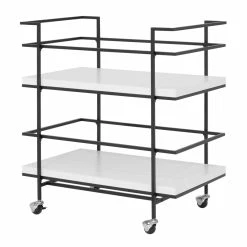 Budget π Studio Designs Home Keystone 2-Tier Metal Bar Cart In Black And White π§¨