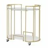 Promo ✔️ Studio Designs Home Pavillion Metal 2-Tier Mobile Bar Cart In Gold 🥰
