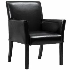 Promo ✨ Costway Polyurethane Guest & Reception Chairs With Wood Leg In Black (Set Of 2) 🥰 -Guest Chairs Sales 2301110 2 L