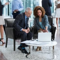 Promo ✨ Costway Polyurethane Guest & Reception Chairs With Wood Leg In Black (Set Of 2) 🥰 -Guest Chairs Sales 2301110 6 L