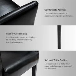 Promo ✨ Costway Polyurethane Guest & Reception Chairs With Wood Leg In Black (Set Of 2) 🥰 -Guest Chairs Sales 2301110 8 L