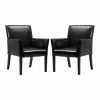 Promo ✨ Costway Polyurethane Guest & Reception Chairs With Wood Leg In Black (Set Of 2) 🥰