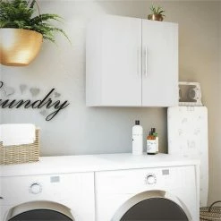 Cheap ⭐ Ameriwood Home Systembuild Camberly 24" Wall Cabinet In Ivory Oak 🥰 -Guest Chairs Sales 2303973 2 L