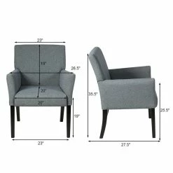Outlet ๐ Costway Linen Fabric Executive Guest Arm Chair With Rubber Wood Legs In Gray โ 13 Outlet ๐ Costway Linen Fabric Executive Guest Arm Chair With Rubber Wood Legs In Gray โ -Guest Chairs Sales 2326187 10 L