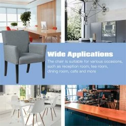 Outlet ๐ Costway Linen Fabric Executive Guest Arm Chair With Rubber Wood Legs In Gray โ 19 Outlet ๐ Costway Linen Fabric Executive Guest Arm Chair With Rubber Wood Legs In Gray โ -Guest Chairs Sales 2326187 7 L