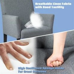 Outlet ๐ Costway Linen Fabric Executive Guest Arm Chair With Rubber Wood Legs In Gray โ 20 Outlet ๐ Costway Linen Fabric Executive Guest Arm Chair With Rubber Wood Legs In Gray โ -Guest Chairs Sales 2326187 8 L