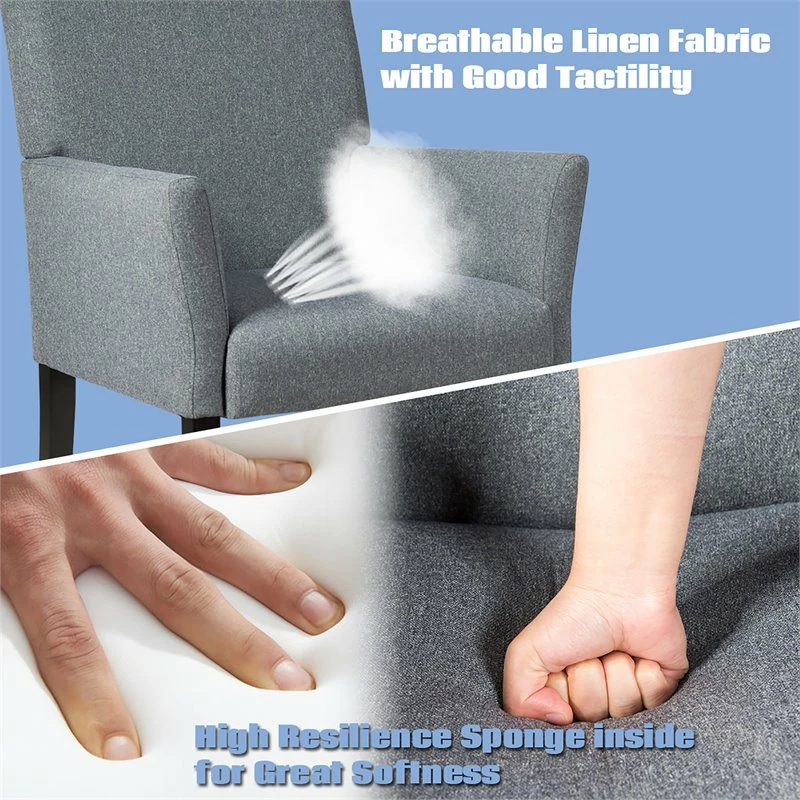 Outlet ๐ Costway Linen Fabric Executive Guest Arm Chair With Rubber Wood Legs In Gray โ 10 Outlet ๐ Costway Linen Fabric Executive Guest Arm Chair With Rubber Wood Legs In Gray โ - Image 10