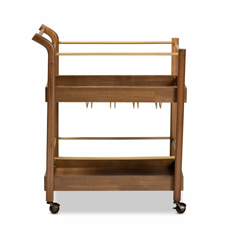 Buy π€© Bowery Hill Brown And Gold Finished Metal 2-Tier Mobile Bar Cart π 2 Buy π€© Bowery Hill Brown And Gold Finished Metal 2-Tier Mobile Bar Cart π - Image 2
