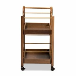 Buy π€© Bowery Hill Brown And Gold Finished Metal 2-Tier Mobile Bar Cart π 11 Buy π€© Bowery Hill Brown And Gold Finished Metal 2-Tier Mobile Bar Cart π -Guest Chairs Sales 2326893 3 L
