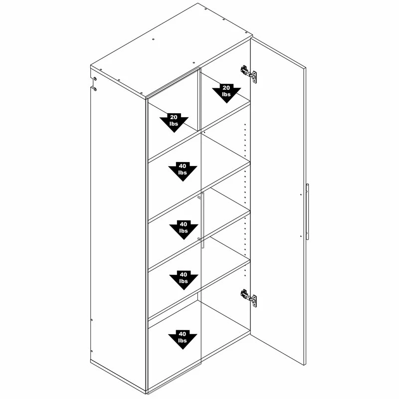 Promo ๐ Prepac HangUps 30" Large Wooden Garage Storage Cabinet In Black ๐ 13 Promo ๐ Prepac HangUps 30" Large Wooden Garage Storage Cabinet In Black ๐ - Image 13