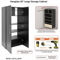 Outlet π Prepac HangUps 36" Large Wooden Garage Storage Cabinet In Black β¨ 25 Outlet π Prepac HangUps 36" Large Wooden Garage Storage Cabinet In Black β¨ -Guest Chairs Sales 2332602 20 L