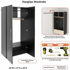 Best deal π Prepac HangUps Wooden Garage Storage Wardrobe Cabinet In Black π 23 Best deal π Prepac HangUps Wooden Garage Storage Wardrobe Cabinet In Black π -Guest Chairs Sales 2332607 19 L