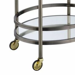 Outlet π Benzara Oval Metal Serving Cart In Clear Glass & Gold π― 8 Outlet π Benzara Oval Metal Serving Cart In Clear Glass & Gold π― -Guest Chairs Sales 2368258 4 L