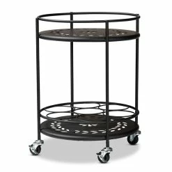 Cheapest 😍 Baxton Studio Dallan Black Metal 2-Tier Kitchen Cart 🔔