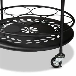 Cheapest 😍 Baxton Studio Dallan Black Metal 2-Tier Kitchen Cart 🔔 -Guest Chairs Sales 2383445 3 L