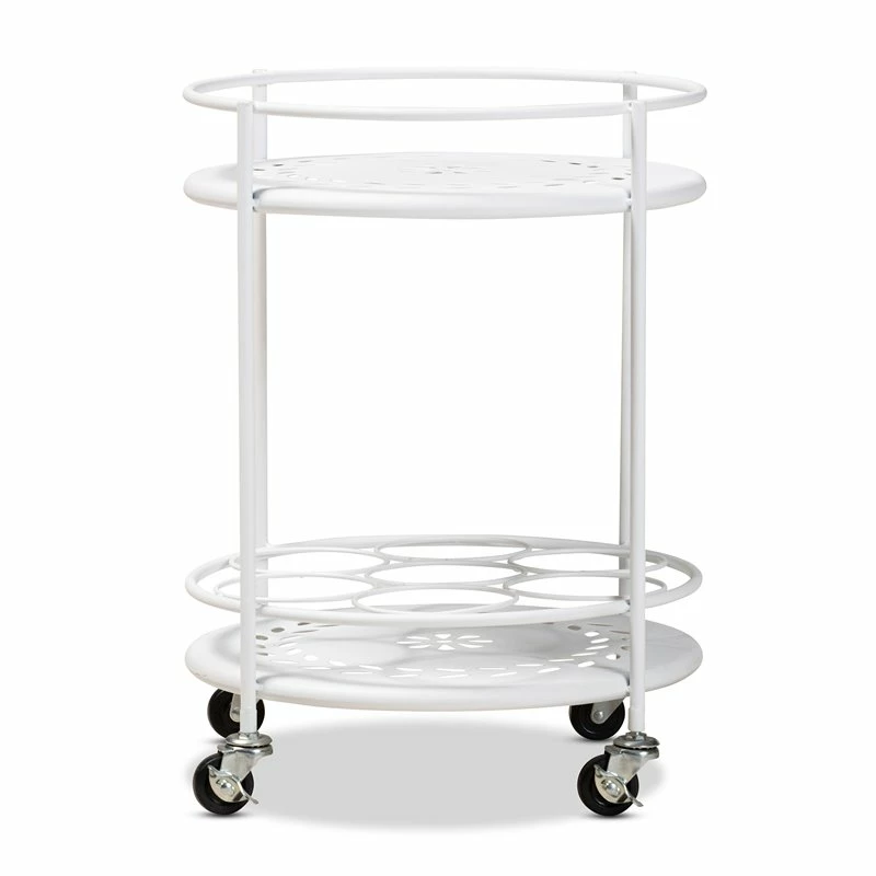 Budget βοΈ Baxton Studio Dallan White Metal 2-Tier Kitchen Cart π 2 Budget βοΈ Baxton Studio Dallan White Metal 2-Tier Kitchen Cart π - Image 2